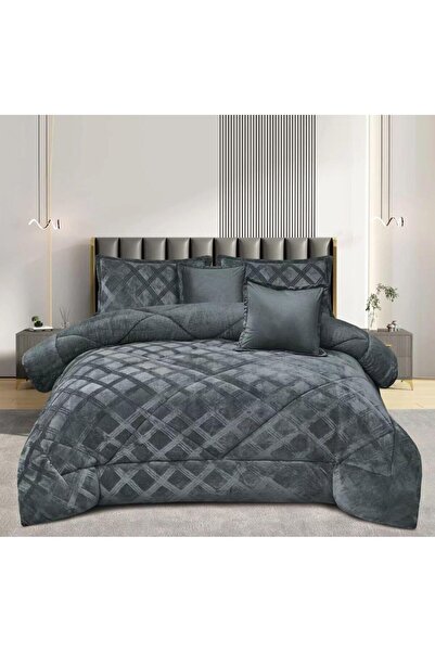 Roshen Double-sided winter bedspread set with soft velvet filling, warmth for you and luxury for your room, size 240*220