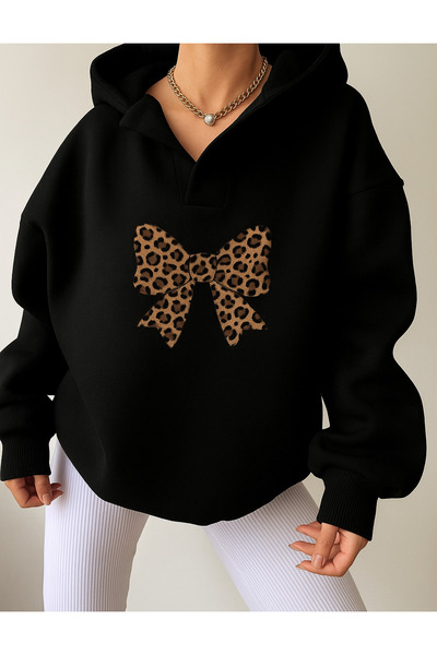 Deocept Panglică unisex cu imprimeu supradimensionat cu glugă cu imprimeu V-Y...