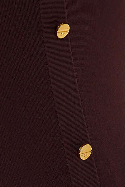 Elisabetta Franchi Jewel Yüksek Yakalı, Açık Sırtlı Maxi Triko Elbise