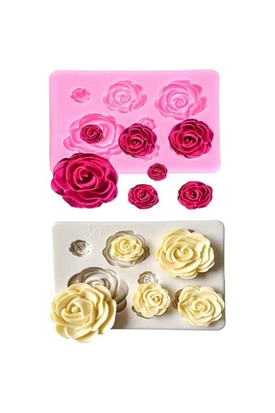 Generic ORIONE 2PCS Rose Flowers silicone molds Cake Chocolate Mold wedding C...