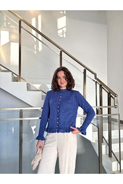 Sude Kızanlıklı Кардиган зі светром з оборками