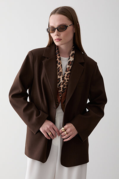 Laluvia Kahverengi Blazer Ceket - 7619
