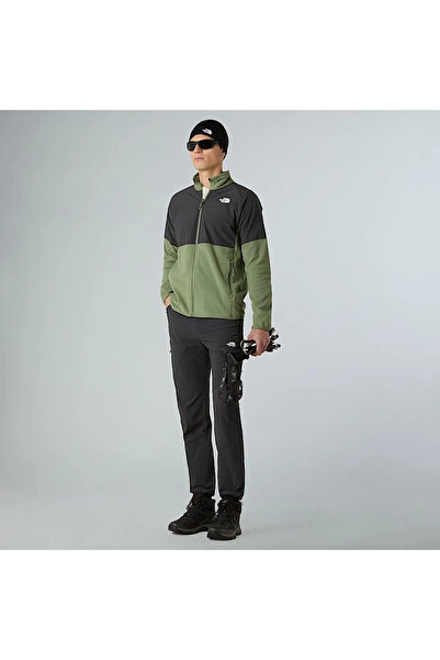 THE NORTH FACE Ανδρικό πράσινο φλις εξωτερικού χώρου Glacier Heavyweight Full-Zip NF0A89JGDKI1