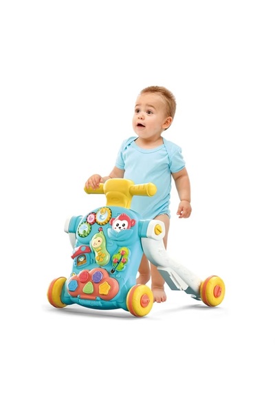 MalPlay Antepremergator pentru copii, green, cu panou educativ-interactiv detasabil, telefon, angren