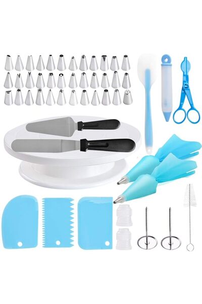 Generic Cake Decorating Supplies 52-in-1 Baking Accessories Turntable Stands ...