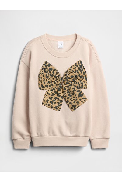 GAP Kız Bebek Pembe Oversized Grafik Sweatshirt