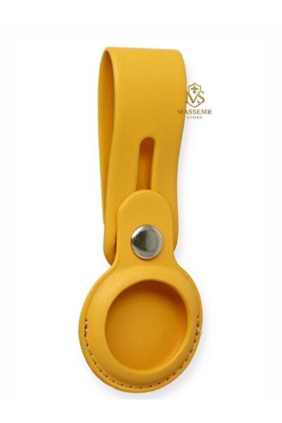 Massemr حافظة جلدية لجهاز Apple AirTag مع حزام، غطاء واقي أنيق مع حلقة مفاتيح...