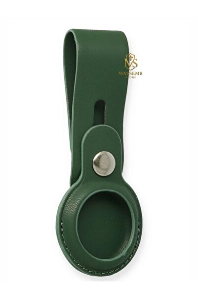 Massemr حافظة جلدية لجهاز Apple AirTag مع حزام، غطاء واقي أنيق مع حلقة مفاتيح...