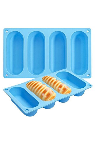 Generic Hot Dog Bun Pan,2 Pcs Silicone Hot Dog Bun Mould, Mini Baguette Bakin...