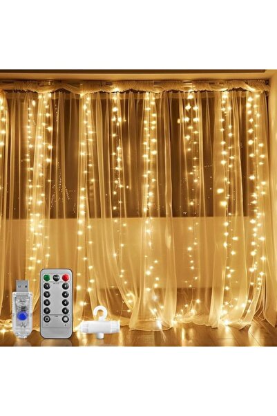 Generic 300 LED Fairy Curtain Lights, 3x3m with Remote Control 8 Lighting Mod...