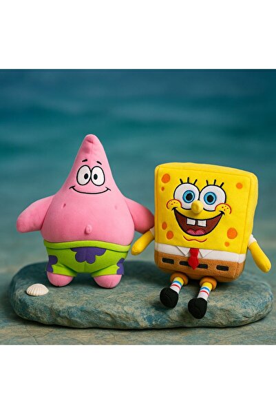 onestophub Sünger Bob ve Patrick Star Peluş Oyuncak Seti 30 cm – Sevimli Yumuşak Hediyelik Oyuncak