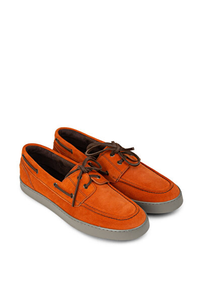 Deery Men's Genuine Suede Orange Marine Casual Shoes