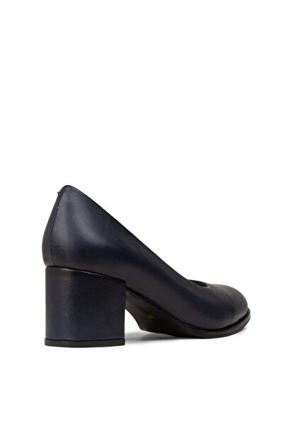 Deery Women's Genuine Leather Navy Blue Daily Heeled Shoes