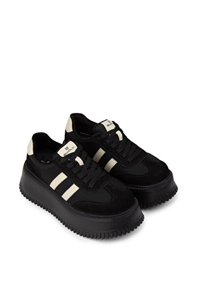 Deery Women's Black Genuine Suede Platform Sneaker