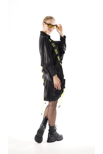 shE tekstil Πουκάμισο με σχέδιο νέον με κορδόνια