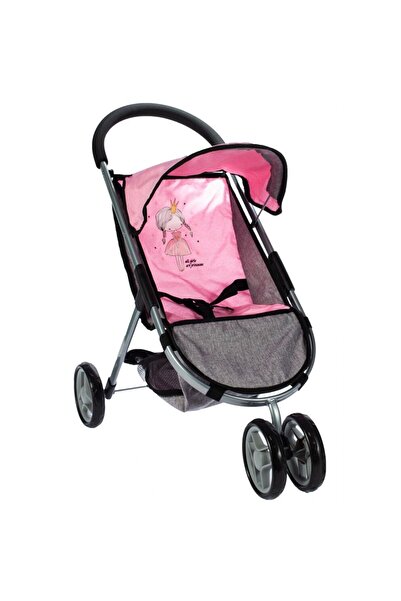 MalPlay Little Princess doll stroller pink-gray