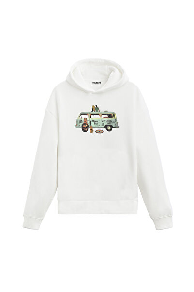 Colermi هوديي بقلنسوة للجنسين بتصميم ريترو مطبوع عليه تصميم كارافان وموسيقى