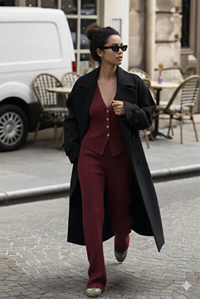 Machetta Women's Buttoned Cardigan Pants Bottom Top Set