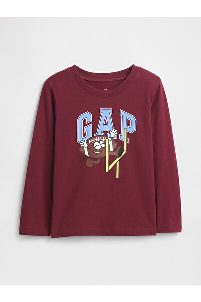 GAP Erkek Bebek Bordo Grafik Baskılı T-Shirt