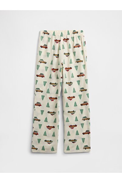 GAP Kız Çocuk Yeşil %100 Geri Dönüştürülmüş Flannel Pijama Altı