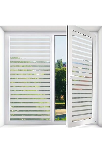 LUXER Folie Decorativa Semi-Privacy Pentru Geamuri, Protectie UV, Model Dungi...