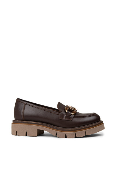 Deery Women's Brown Genuine Leather Loafer Shoes
