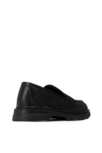 Deery Women's Black Stone Loafer Shoes