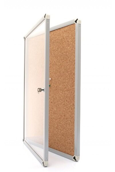 AKYAZI Ince Çerçeve Camekanlı Mantar Pano	90x120