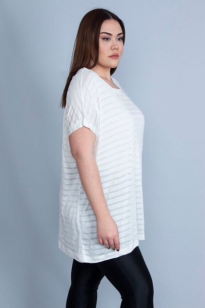 Şans Plus Size Blouse - White - Relaxed fit