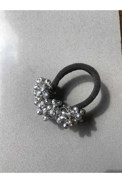 Pearly Handmade Еластична щипка за коса с димни кристали