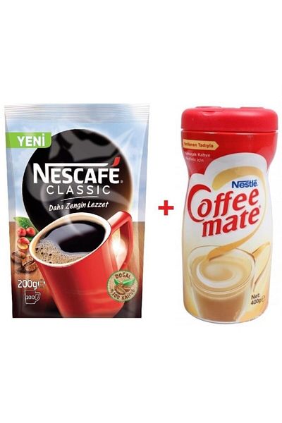 Nescafe Classic Nestle Coffee Mate - 200 Gr Instant Coffee + 400 G Nestle Coffee Mate