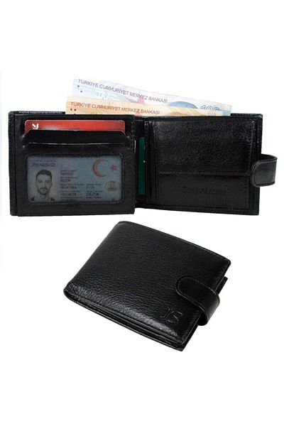 Hobimtek Cl58-1 Men's Wallet with Double Money Compartments, Purchases 8 Cards and Coins