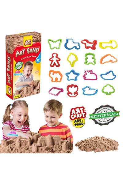 hediyecik آرت ساند 1.5 كجم رمل حركي + قالب 16 قطعة هدية