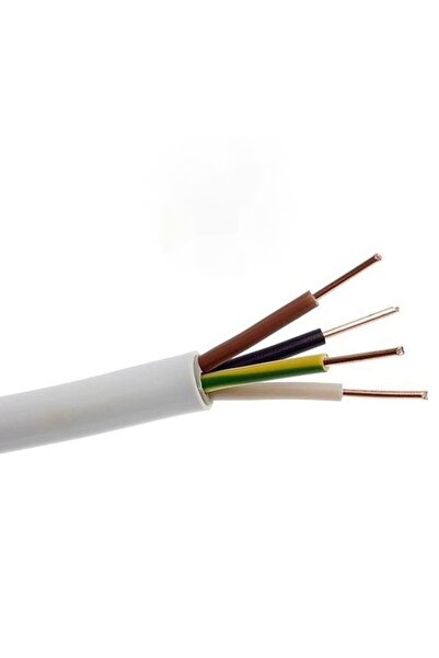 ÖZNUR 4 X 2,5 Nym Antigron Kablo Tam Bakır Beyaz 20 Metre