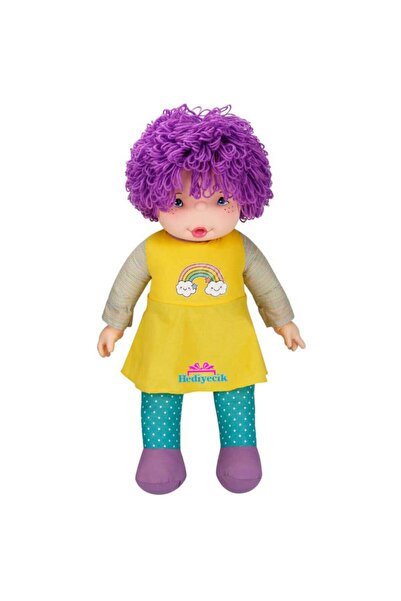 hediyecik 70 Cm Sevimli Mor Saçlı Oyuncak Efsane Lahana Bebek