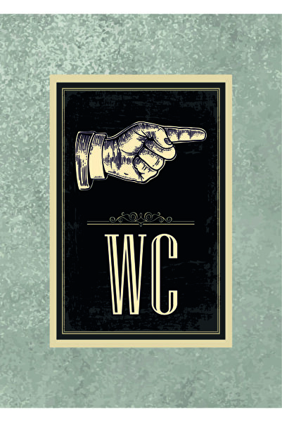 Minik Dükkan Πινακίδα WC Ρετρό Vintage Ξύλινη Αφίσα Δεξιάς Πλευράς