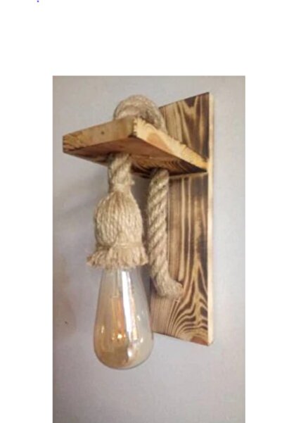 AhşapSepeti Wooden Serka Sconce - Wall Lamp for Cafe Hotel Restaurant