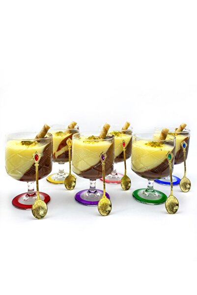 ÖzcamKristal 12 Parça 6 Kişilik Parlak Kristal Tatlı Kasesi