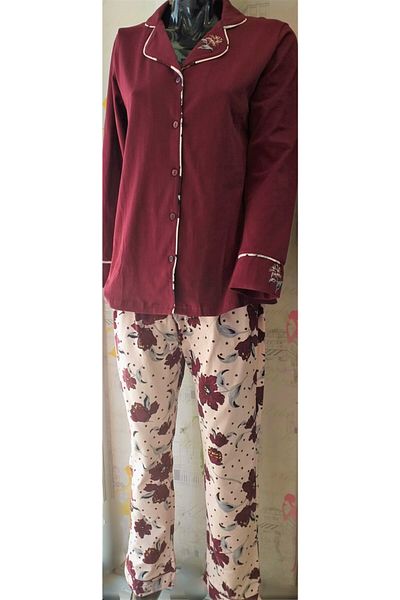 FLZ Set pijama cu nasturi in fata Rosie Claret