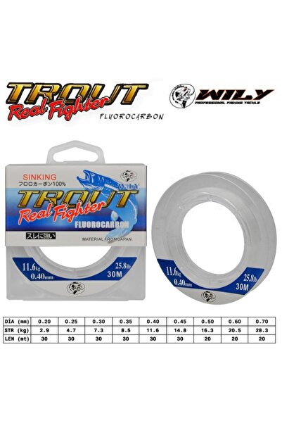 Wily Fluorokarbon konac za pecanje pastrve 30 m