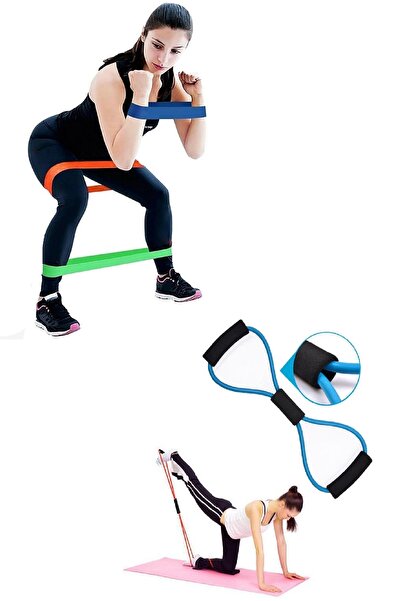 Genc Home Pilates Bandı Plates Egzersiz Direnç Lastiği Seti 5'li & Direnç Las...