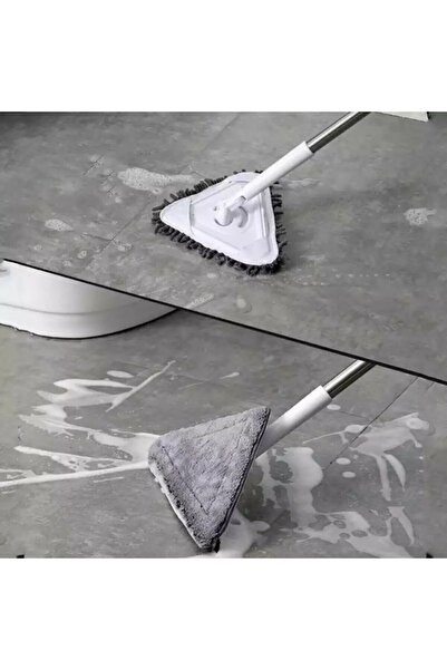 Oliva Nero 4 Bezli Üçgen Mop Cam Parke Fayans Temizleme , Mikrofiber Teleskop...