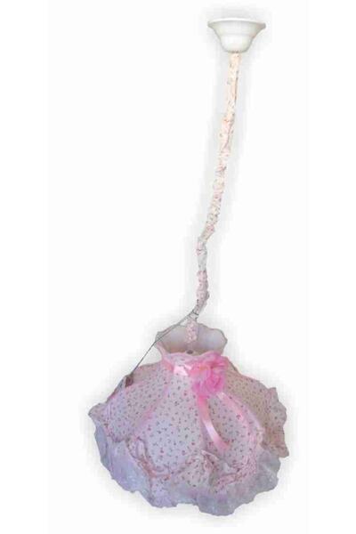 Genel Markalar Pembe Tül Desenli Kumaş Giydirmeli Şık Avize, Şık ve Zarif Ayd...