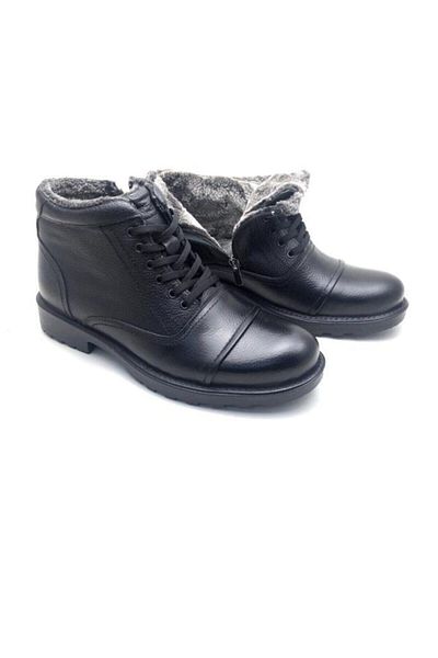 UMUT AYAKKABI Large Size Genuine Leather Shearling Men's Boots