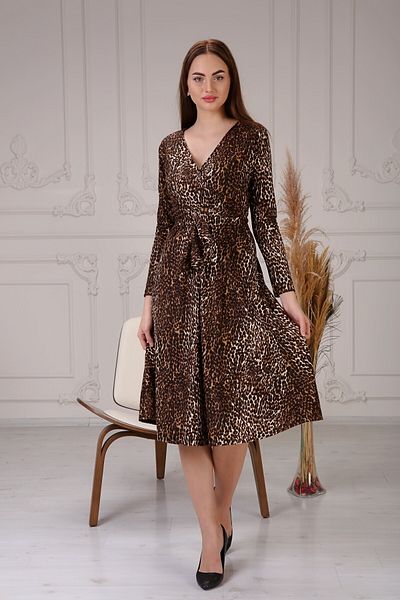 Azra Style Rochie maro cu model leopard de damă