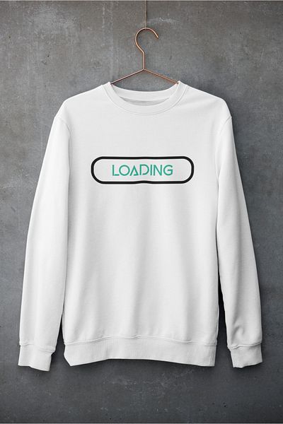 Raf Coll Λευκό φούτερ Unisex με ψηφιακή στάμπα με λαιμόκοψη