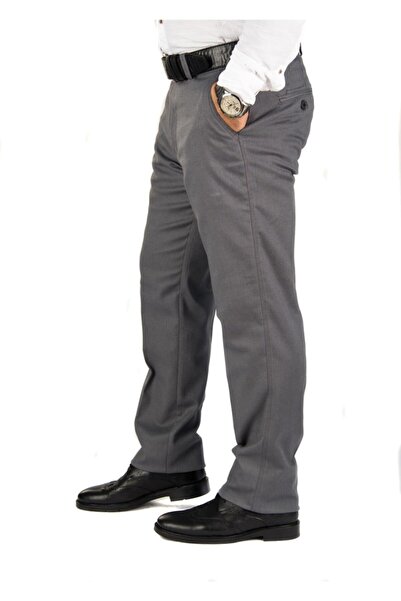 wontilotte Erkek Kışlık Gri Roxvıp Pamuk Full Likrali Gabardin Keten Pantolon