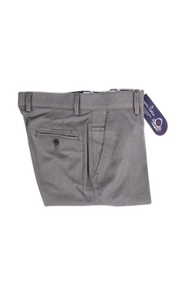 wontilotte Erkek Kışlık Gri Roxvıp Pamuk Full Likrali Gabardin Keten Pantolon