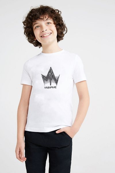 QIVI Tricou alb unisex pentru copii