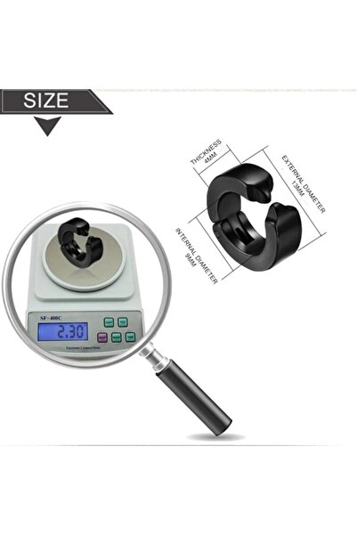 Gogoey Unisex Paslanmaz Çelik Küpe Deliksiz Kulaklara Kıskaçlı Mıknatıslı Tasarım 2 Adet Siyah